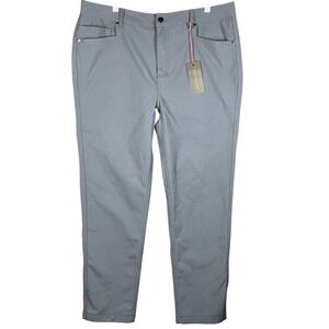 Western Rise AT Slim Rivet Pants Mens 38 Blue Grey Nylon Stretch